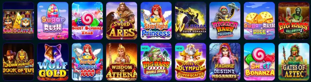 Space Slotz Casino Slot Spiele mit Sugar Rush, Sweet Bonanza und Big Bass
